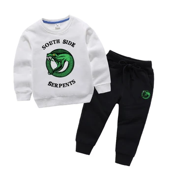 

2020 Riverdale Print Spring Baby Casual Tracksuit Children Boy Girl Cotton Sweatshirt +Pants 2Pcs/Sets Kids Leisure Sport Suit