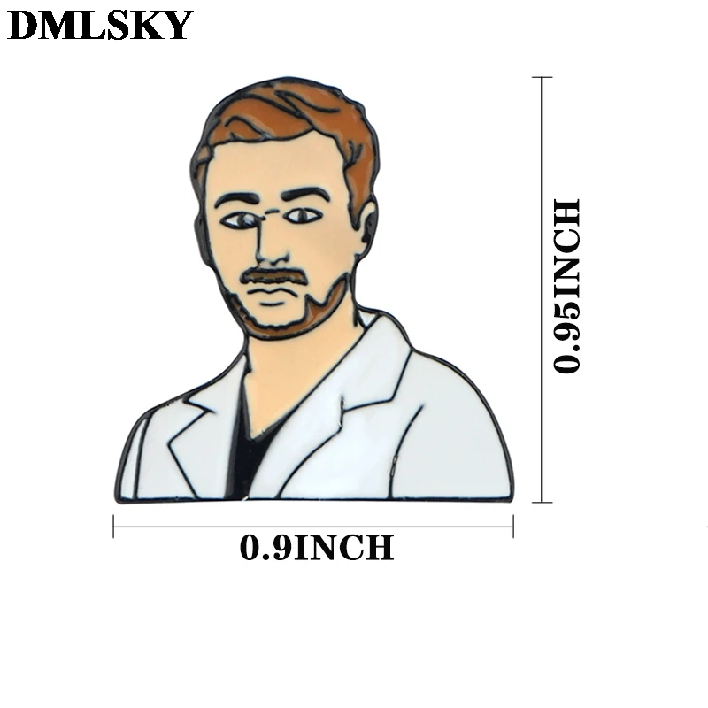 20 шт./лот DMLSKY Анатомия ТВ-шоу шпильки Derek пастырь мультфильм эмаль на булавке для одежды шпильки Зажигалка интересного дизайна значок M3944