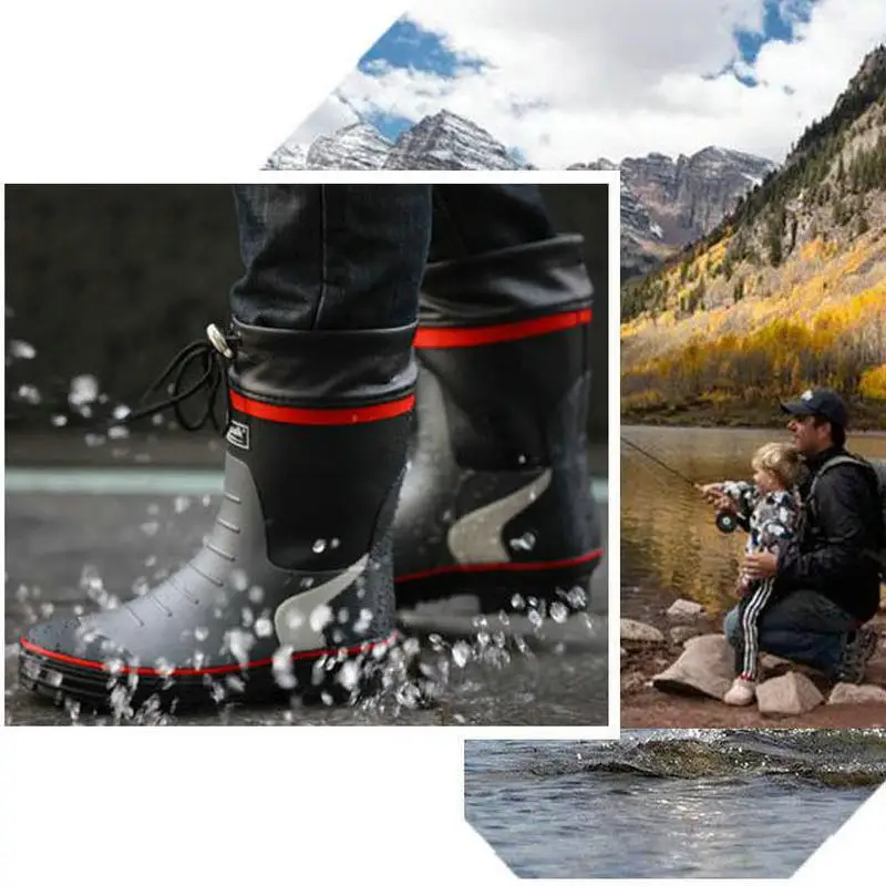 Cuculus 2020 Winter Camouflage Snow Men Boots Rain Shoes Waterproof With Plush Warm Male Casual Mid-Calf Work Fishing Boot 2119