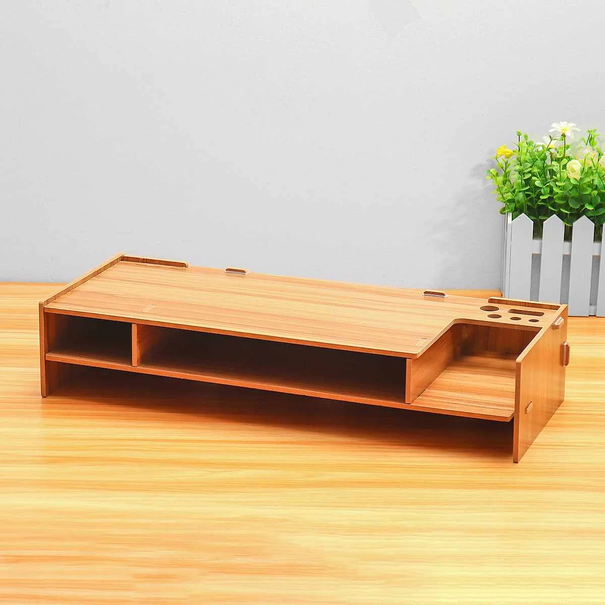 

Wood Shelf Plinth Multi-function Desktop Monitor Stand Computer Screen Riser Laptop Strong Laptop Stand Holder For Notebook TV