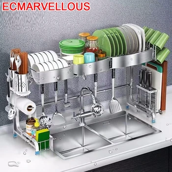 

Rangement Nevera Organizer Especias Supplies Dish Stainless Steel Cuisine Cozinha Mutfak Cocina Organizador Kitchen Rack