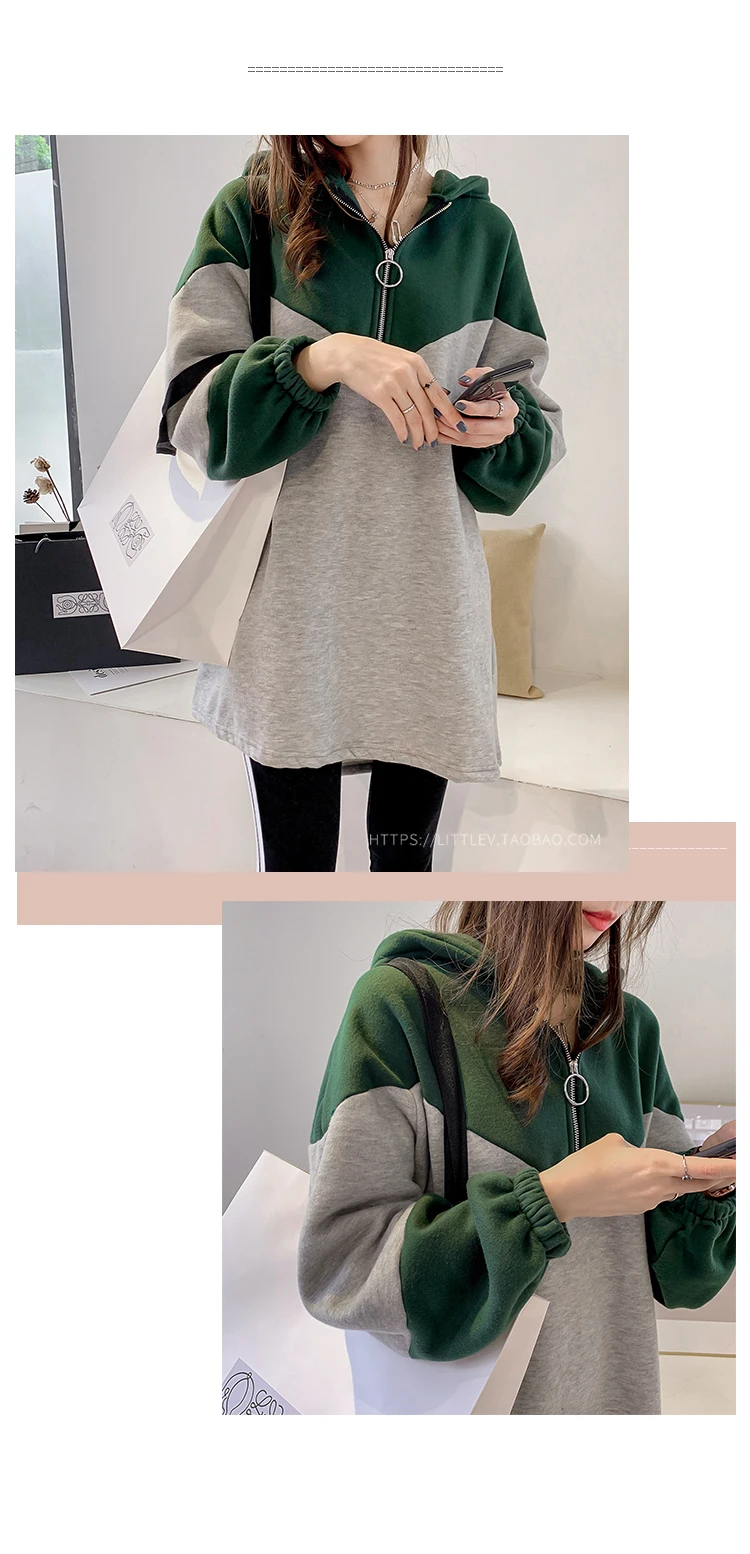 Sudadera mujer, женские теплые толстовки из хлопка и флиса в стиле Харадзюку, лоскутные пуловеры на молнии, толстовка с капюшоном размера d размера плюс, топы