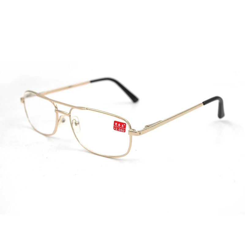 

Double Beam Metal Reading Glasses magnifier Women Men Glass Lens Presbyopic Spectacles Spring Temple Gold Hyperopia Eyeglasses For Read Book Newspaper Look Near Eyewear +100,+150,+200,+250,+300,+350,+400 N5