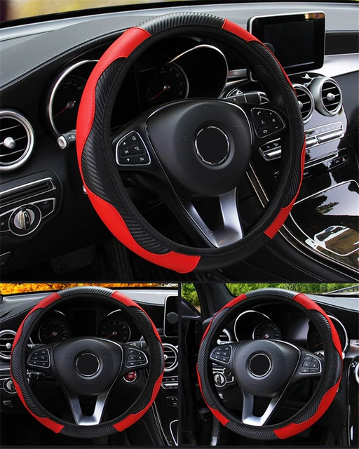 Pour Peugeot 208 e208 2020 2021 2022 housse de volant de voiture mignon en  fibre de carbone PU cuir filles accessoires Auto intérieur Coche -  AliExpress