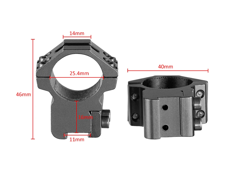 2шт винтовка тактическая Низкопрофильная 25,4 мм " прицела кольца 11 мм крепление направляющей «Ласточкин хвост»