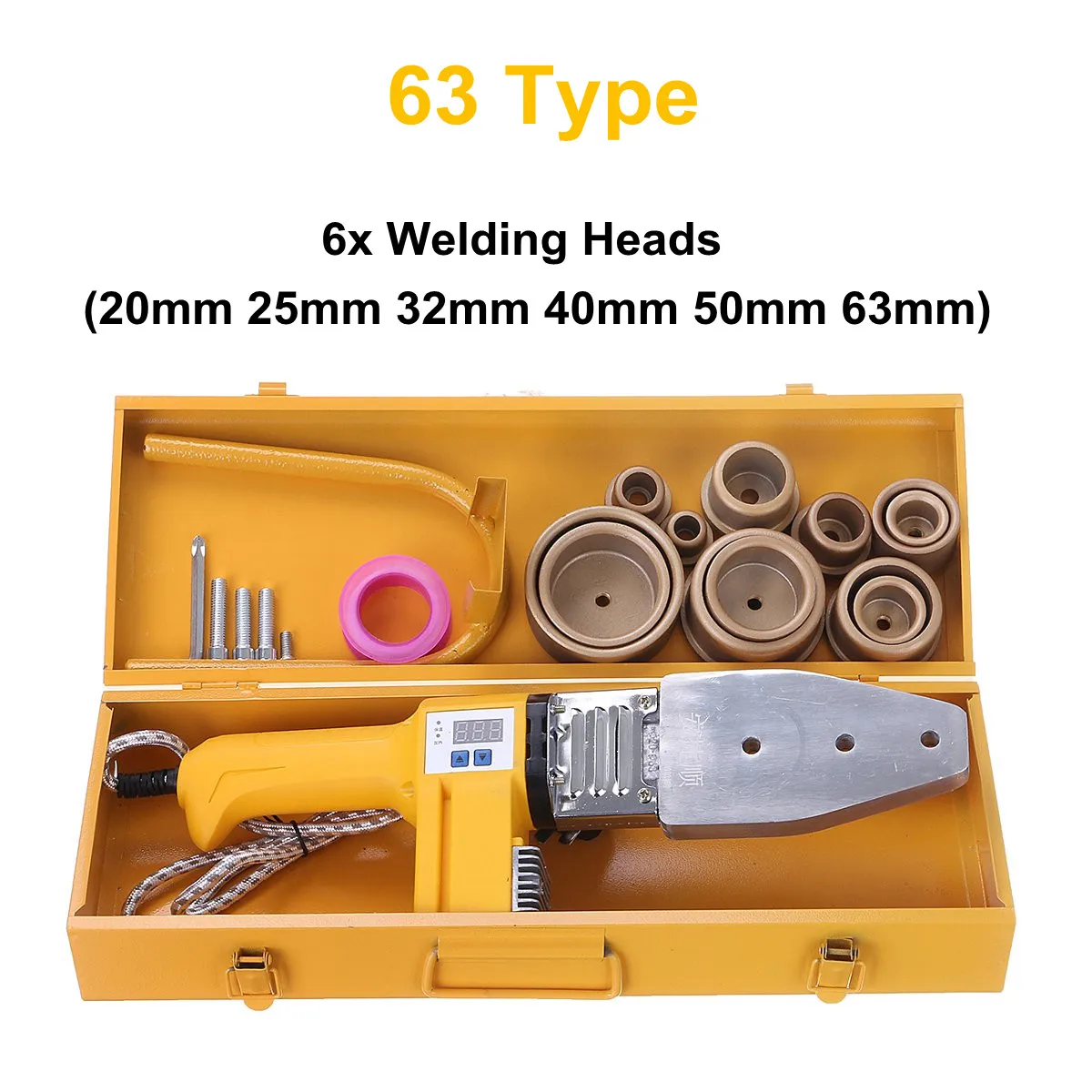  Electric Pipe Welding Machine Heating Tool Heads Set For PPR PB PE Plastic Tube PPR Welding Hot Mel