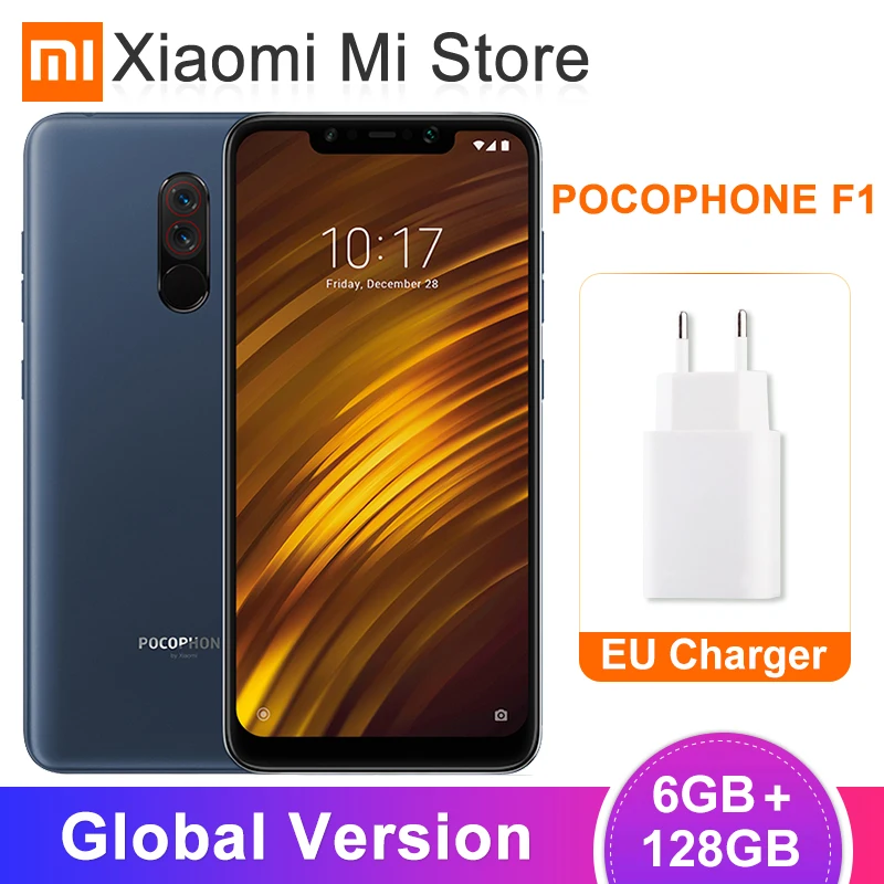 Глобальная версия Xiaomi POCOPHONE F1 6 ГБ 128 Гб Смартфон Snapdragon 845 18 &quotFHD экран 20 МП