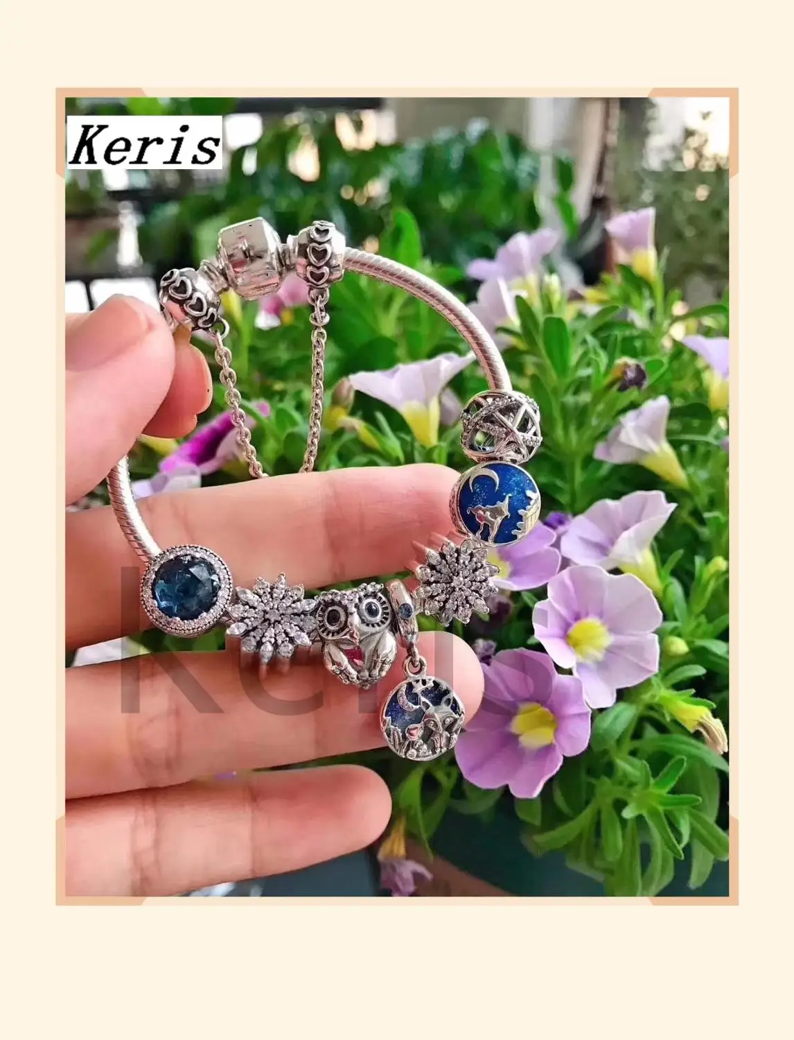 

High Quality Reproduction 1:1 100%925 Silver New Blue Cat'S Eye Owl Safety Bracelet Free Delivery