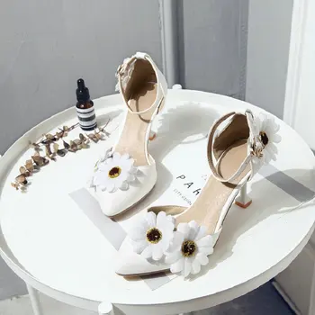 

Sianie Tianie big size 33-46 hawaii holiday bridal womens sandals ladies pumps shoes wedding party high heels flowers sandals