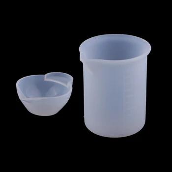 

2Pc 100ML Measuring Cup Silicone Resin Glue Tool Jewelry Make DIY Mixing Cup