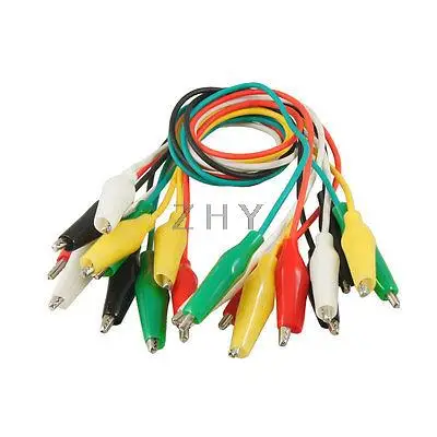 

10Pcs Double-ended Test Lead 27.5cm Alligator Crocodile Clip Jumper Wire 5 Color