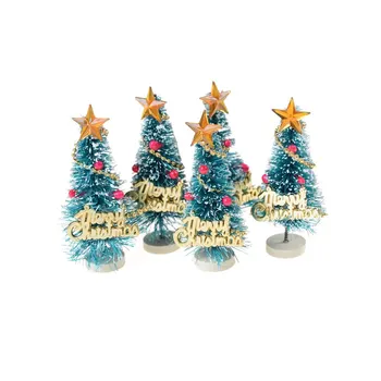 

5pcs Christmas Small Pine Trees Christmas Decoration mini Snow Christmas Tree Decor For Home Supplies