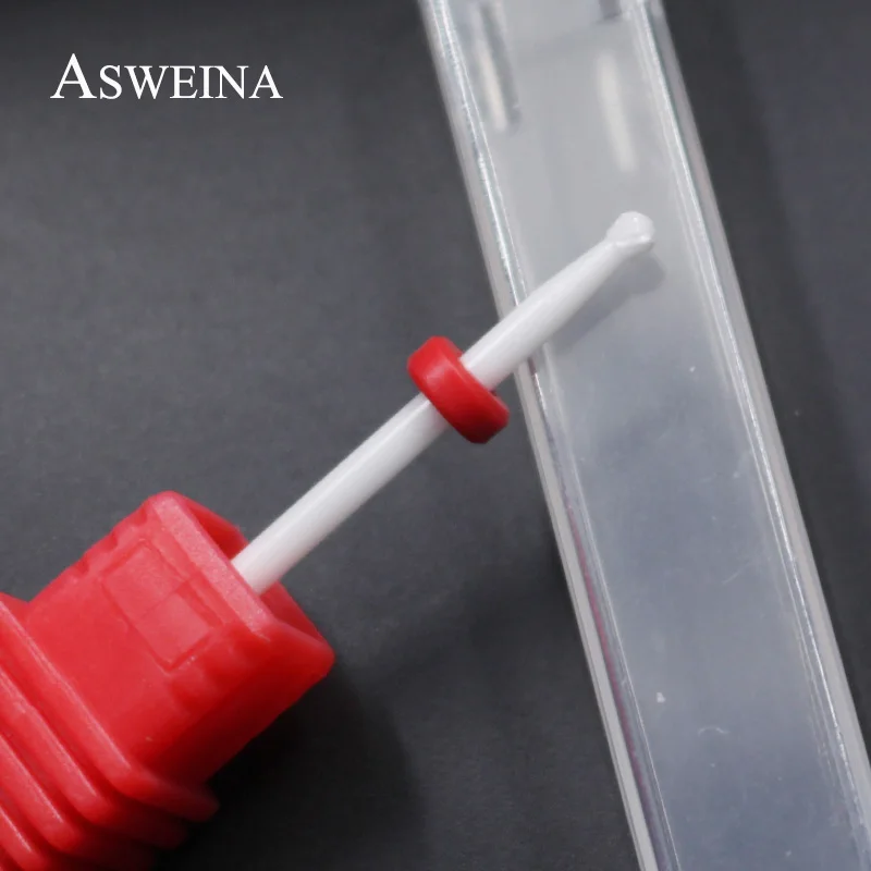 ASWEINA 1 шт., профессиональное шариковое керамическое сверло, белый заусенец, машинка для маникюра, инструменты для полировки ногтей, фрезы для ногтей