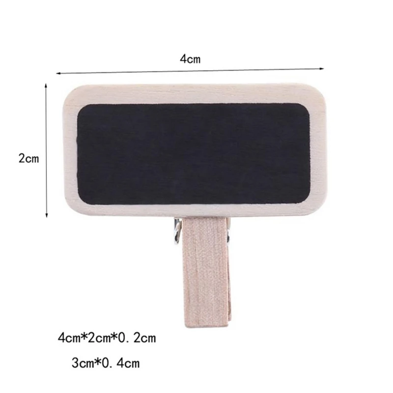 50 PCS Mini Natural Blackboard Log Sticky Clip For Po Clips Clothespin Craft Message Seat Decoration Clips Pegs
