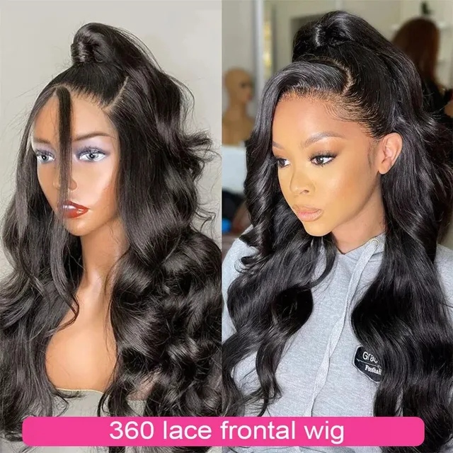360 HD Lace Frontal Wig Brazilian Body Wave Lace Front Human Hair Wigs for Women Pre Plucked 13X4 Transparent Lace Front Wig 5