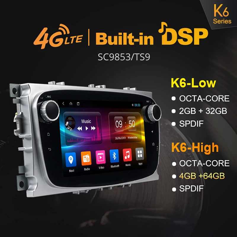 Ownice Android 10 0 Octa Core 64G ROM автомобильный DVD плеер GPS для Ford Mondeo S Max Cmax Focus II радио