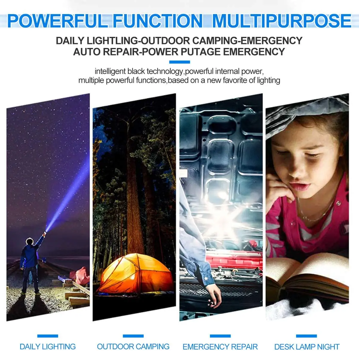 Rechargeable Flashlight 90000 Lumens Led Flashlight Upgraded P70 7 Modes Lighting Zoomable for Outdoor Emergency