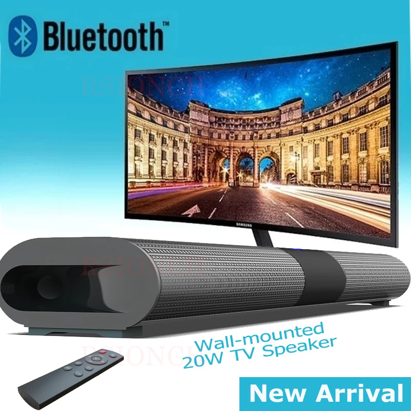 Rsionch TV Soundbar Wireless Bluetooth Speaker Column Wall-mounted Home Theater Subwoofer Surround RCA Remote Control PC | Электроника