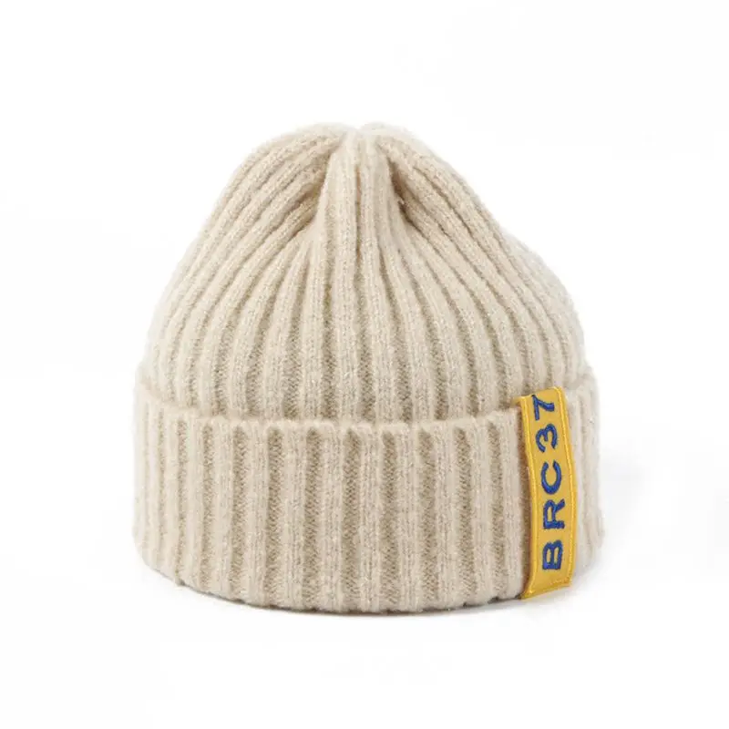 Зимняя шапка для родителей и ребенка, теплая шапка для папы и мамы, вязаные шапочки, эластичная вязаная шапка, мягкая теплая шапка для малышей - Цвет: BG