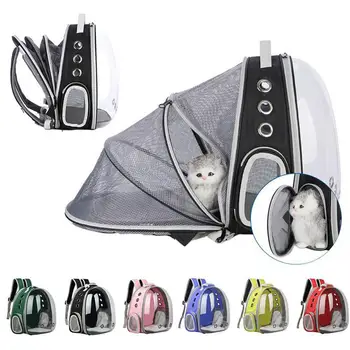 

Portable Pet Cat Backpack Foldable Pet Dog Carrying Cage Bag Large Space Capsule Bubble Shoulder Pet Backpack Tent Cage