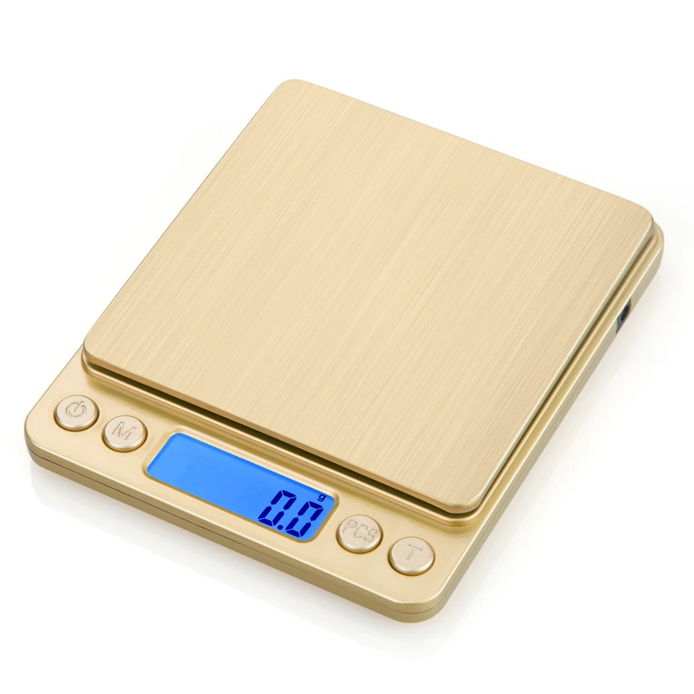 Мини электронные кухонные весы 0,1 г, точные почтовые диетические весы для приготовления пищи, измерительные инструменты с 2 лотками, серебро и золото