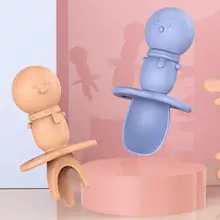 

Baby Table Fork Unique Silicone Easy Clean Ultra-soft Food-grade Baby Cutlery for Children Baby Dinner Spoon Baby Cutlery