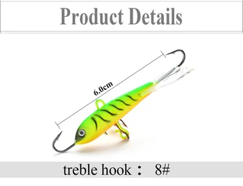 

Outdoor sports fishing bait 10pcs / lot explosion ice fishing hook small lead fish winter fishing hook 16g / 75mm ice fishing