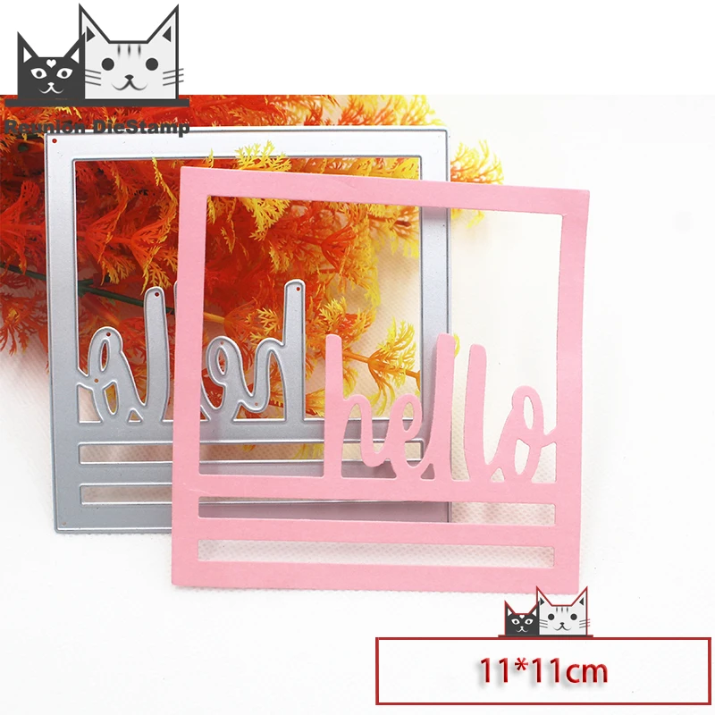 

Reunion 2020 new METAL CUTTING DIES Hello square frame Cut Die Scrapbook Paper Craft Album Card Punch Art Cutter Punch Stencils