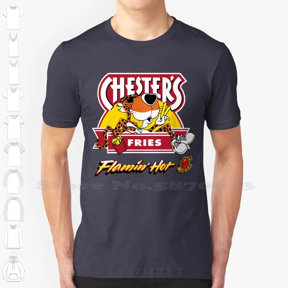 Chester'S Flamin Hot Fries Fashion Vintage Tshirt Magliette Cheetos Chester Fries Flamin Hot Flaming Formaggio Piccante Cheetah Animal