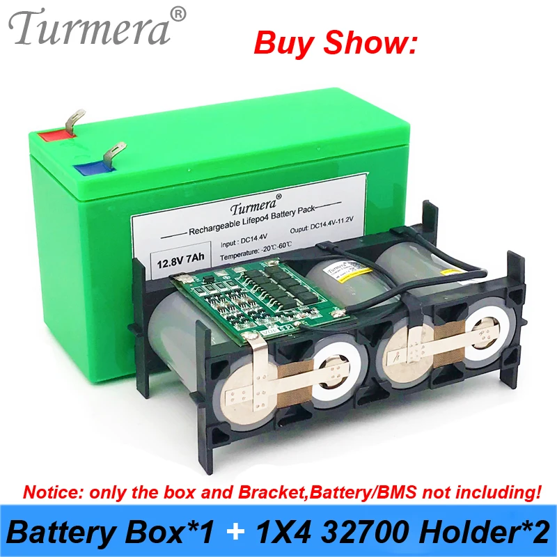 Turmera 32650 32700 Lifepo4 Battery Storage Box with 1x4 Bracket for 12V 7Ah Uninterrupted Power Supply and E bike Battery Use|Battery Accessories| - AliExpress