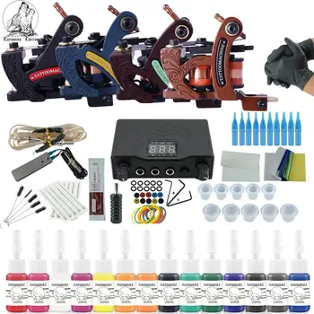 

Professional Complete Tattoo Kit Tattoo Machine 2/3/4pcs Liner Shader Tattoo Gun Immortal Tattoo Ink Set Power Box Grip Supply