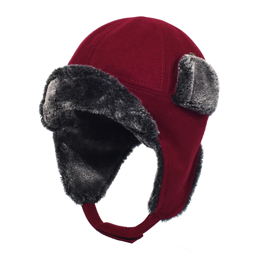 Ear Flaps Women Ushanka Bomber Fur Hats 