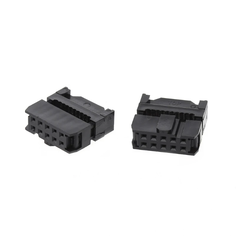 

10 Pcs FC-10P 2x5Pin Dual Row Pitch 2.54mm IDC Socket Connector Female Header