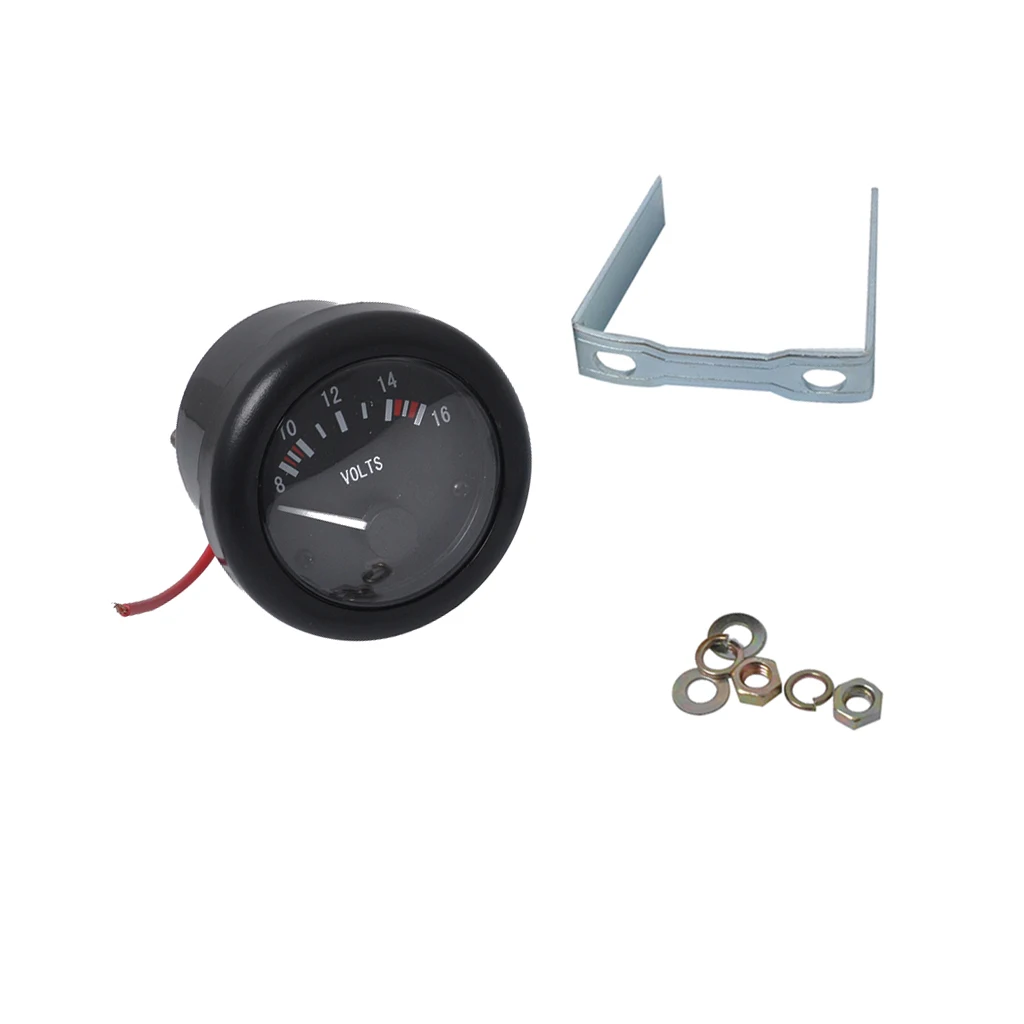 2'' 52mm Mechanical Car Boat Volt Voltmeter Voltage Gauge Meter LED 8-16V