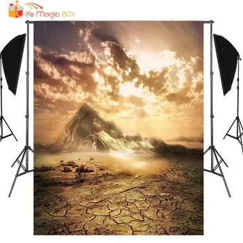 

LIFE MAGIC BOX Volcano Photo Backdrop Dark Clouds Art Photography Backgrounds Dry Ground Birthday Photo Video Studio Wallpapers