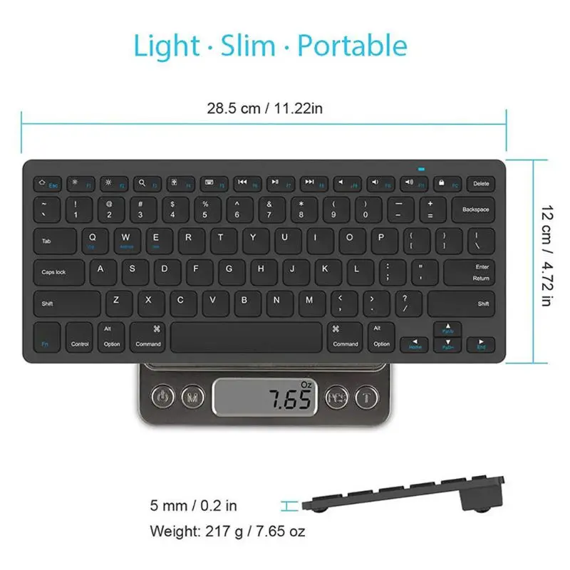 

Wireless Bluetooth Keyboard Cellphone Tablet Keyboard Portable Travel Keypad R2JB