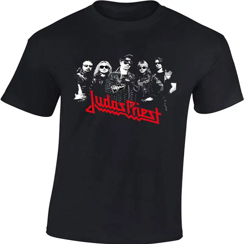 Sleeves Cotton Fashion T Shirt Free Shipping Men'S Judas Priest Rock  Crew Neck Cotton Short Sleeve Shirts