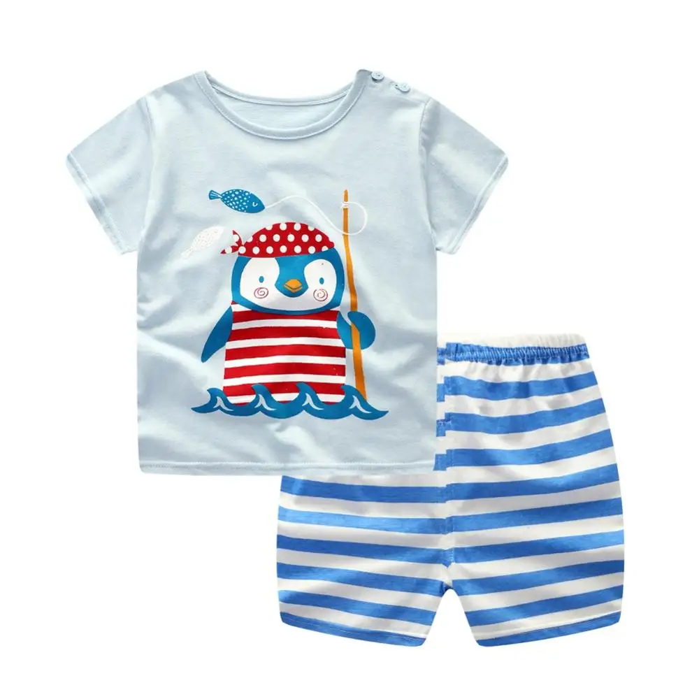 Летняя футболка с короткими рукавами и шорты для маленьких мальчиков и девочек, комплект из футболки и однотонных штанов - Цвет: L