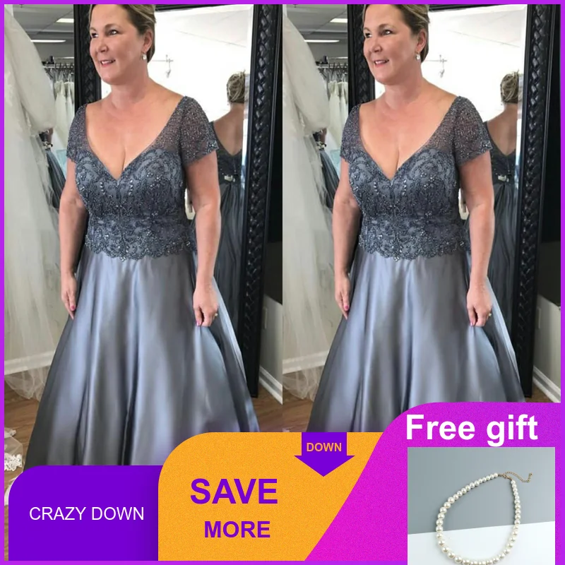 Lakshmigown Роскошные платья для матери невесты с v-образным вырезом, с длинными рукавами, с кристаллами, вечерние, свадебные