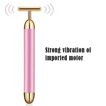 

Slimming Face Roller 24k Gold Colour Vibration Facial Beauty Roller Massager Stick Lift Skin Tightening Wrinkle Bar Beauty Tools
