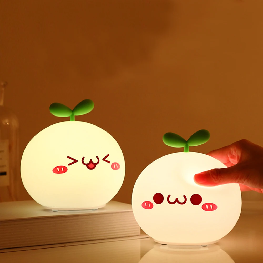 Sensor de Toque Macio dos Desenhos Colorido dos Desenhos Lâmpada para Crianças Night Light Lâmpada Silicone Animados Criativo Bonito Presente Noite Luz Usb Led 15 Usb led night light lâmpada sensor de