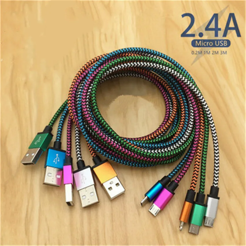 

Micro USB Cable 2.4A Nylon Fast Charge USB Data Cable for Samsung Xiaomi LG Tablet Android Mobile Phone USB Charging Cord