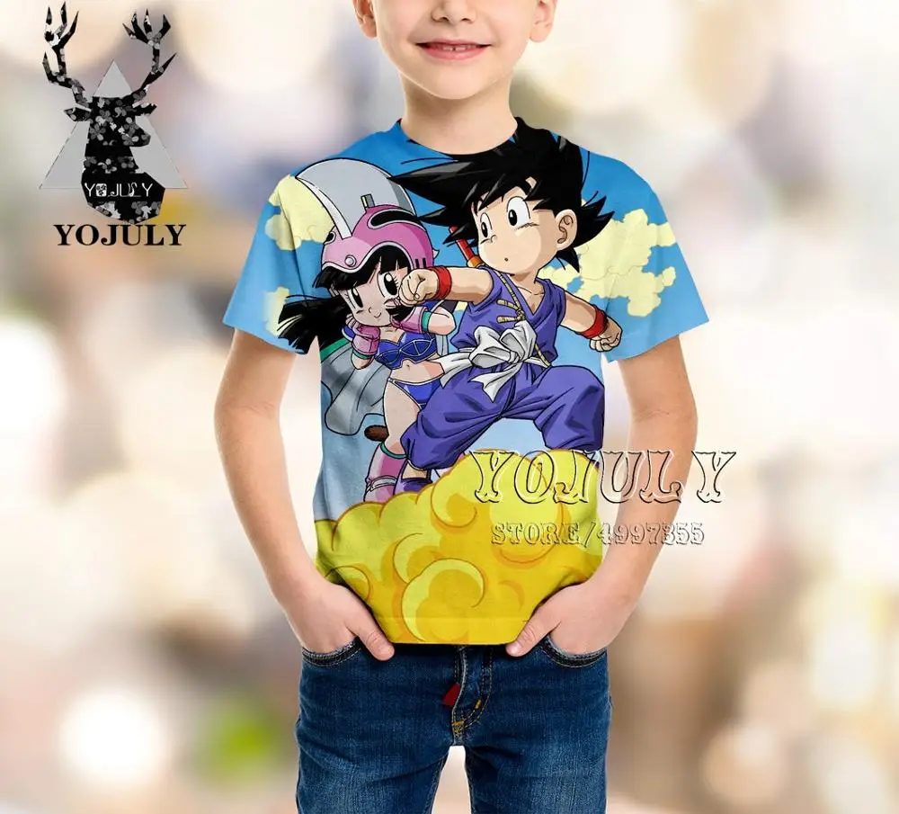 YOJULY Dragon Ball Goku Kiki/аниме Харадзюку, детская одежда с 3D-принтом для маленьких мальчиков и девочек, детская футболка Лидер продаж, модная A414 - Цвет: 20