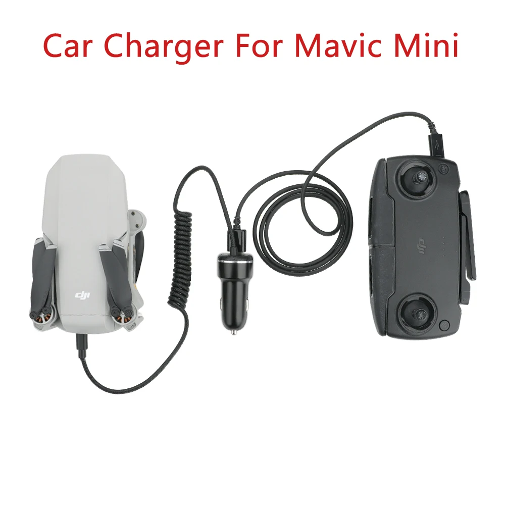 Crazy Sale HET 1 to 2 Car Charger For DJI Mavic Mini Drone Battery Remote Controller with USB Fast Charging Travel Transport Outdoor Charger 