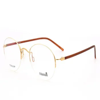 

Retro Unisex Fashion Ultralight Pure Titanium Half Rim Prescriptions Lens Eyewear Anti-reflective Presbyopia Reading Eyeglasses