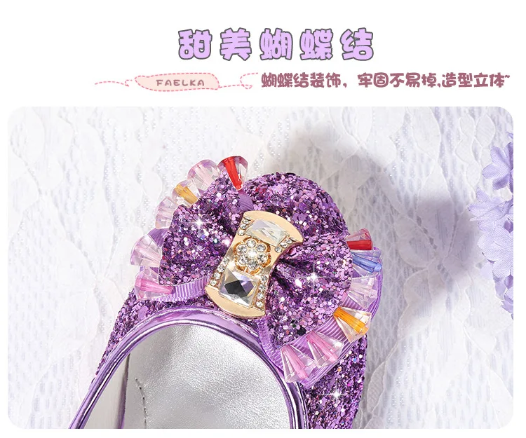 Flower Children Sandals Knot Leather Shoes Princess Girl Shoes for Kids Glitter Wedding Party sandalia infantil chaussure enfant