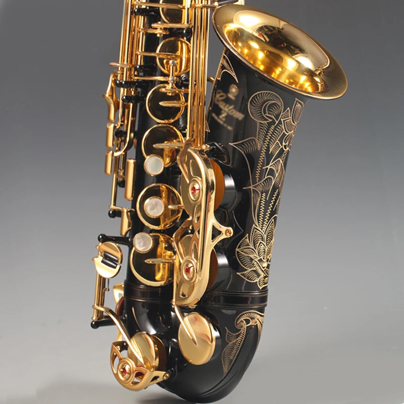 

Japan Professional saxophone alto YAS-82Z Eb Black paint Golden key 82Z alto sax Beautifully carved body free shipping
