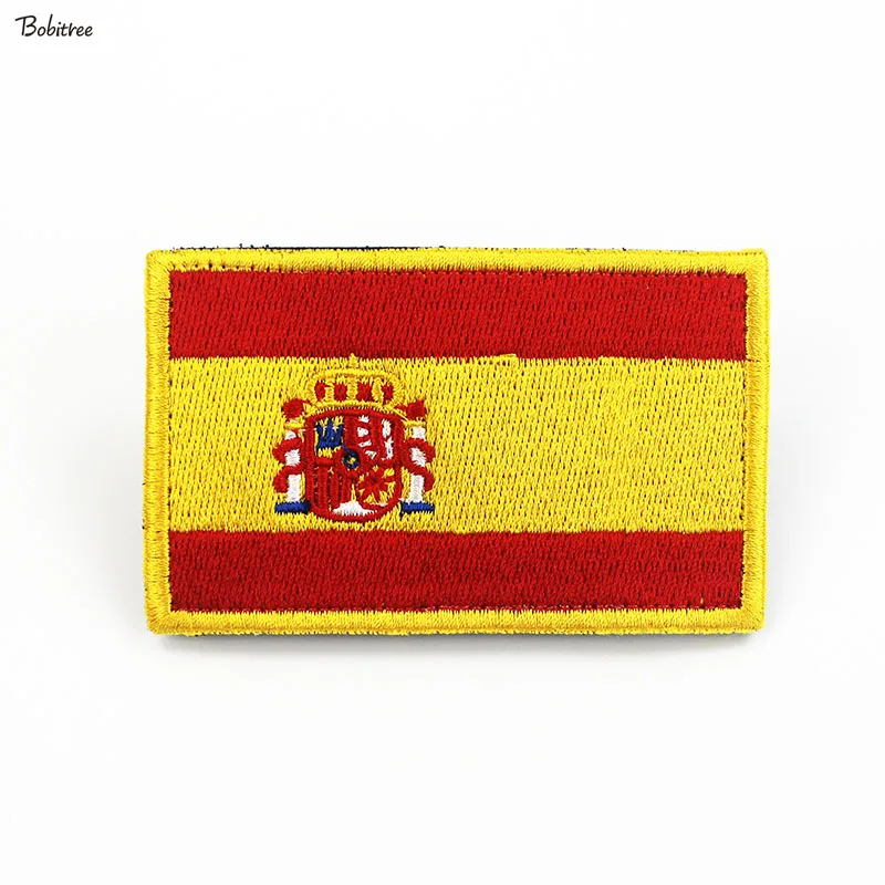 Испанский флаг патчи с липучкой испанский баннер значок вышитые наклейки на