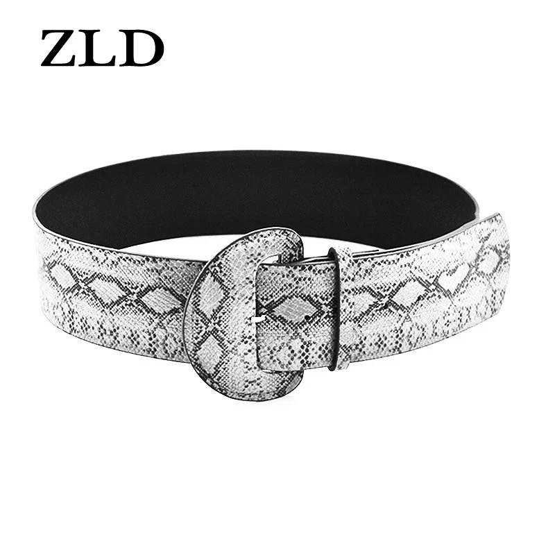 ZLD Модные Винтажные креповые широкие из искусственной кожи ремень Женский