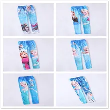 В розницу Новинка для маленьких девочек с Эльзой и леггинсы Дети брюки от 2 до 9 лет, леггинсы для девочек, Одна деталь RT01